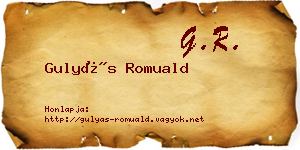 Gulyás Romuald névjegykártya