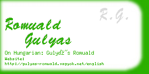 romuald gulyas business card
